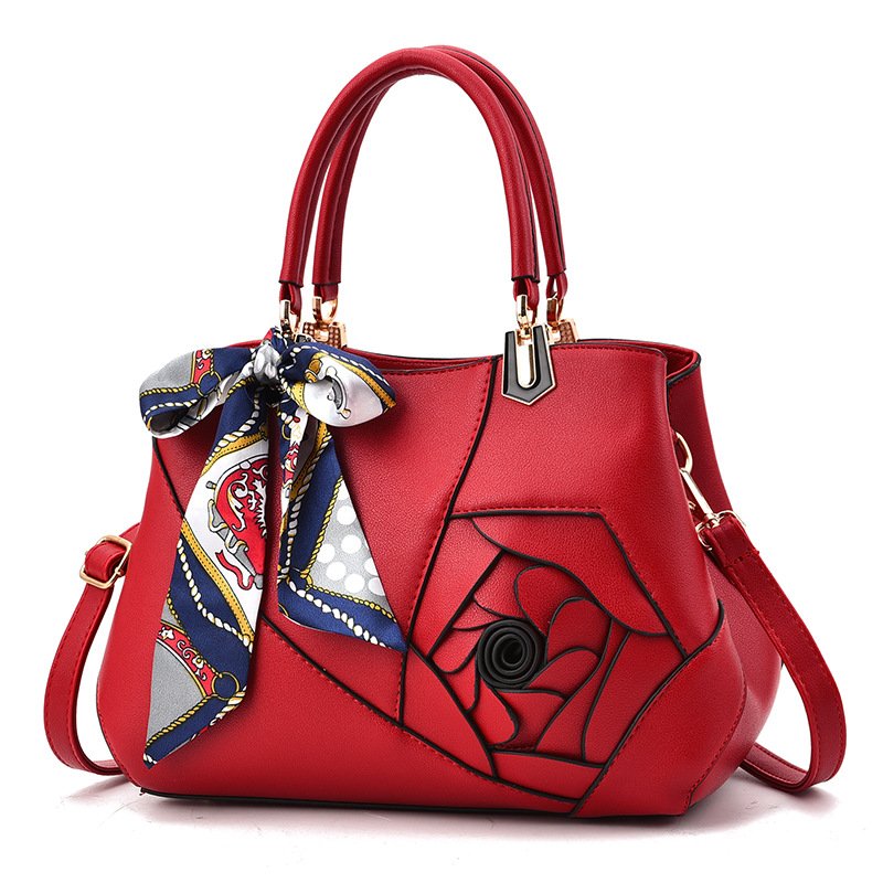 Women’s Premium Floral Handbag with Shoulder Strap & Scarf – Prime-102 - Image 3