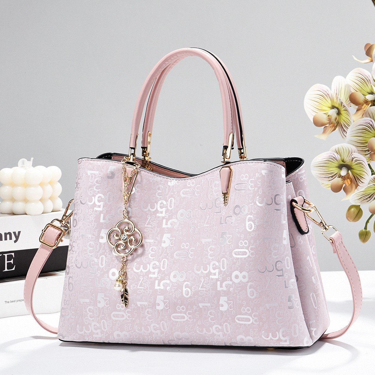 Premium Embossed Number Pattern Shoulder Bag & Handbag for Women Prime 109 - Image 3