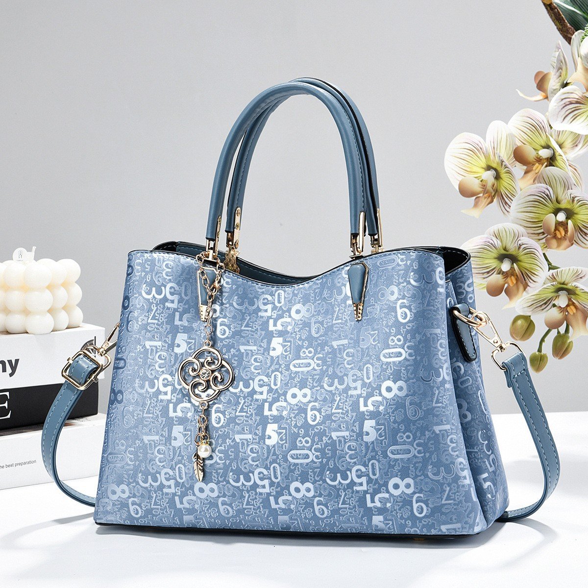 Premium Embossed Number Pattern Shoulder Bag & Handbag for Women Prime 109 - Image 2