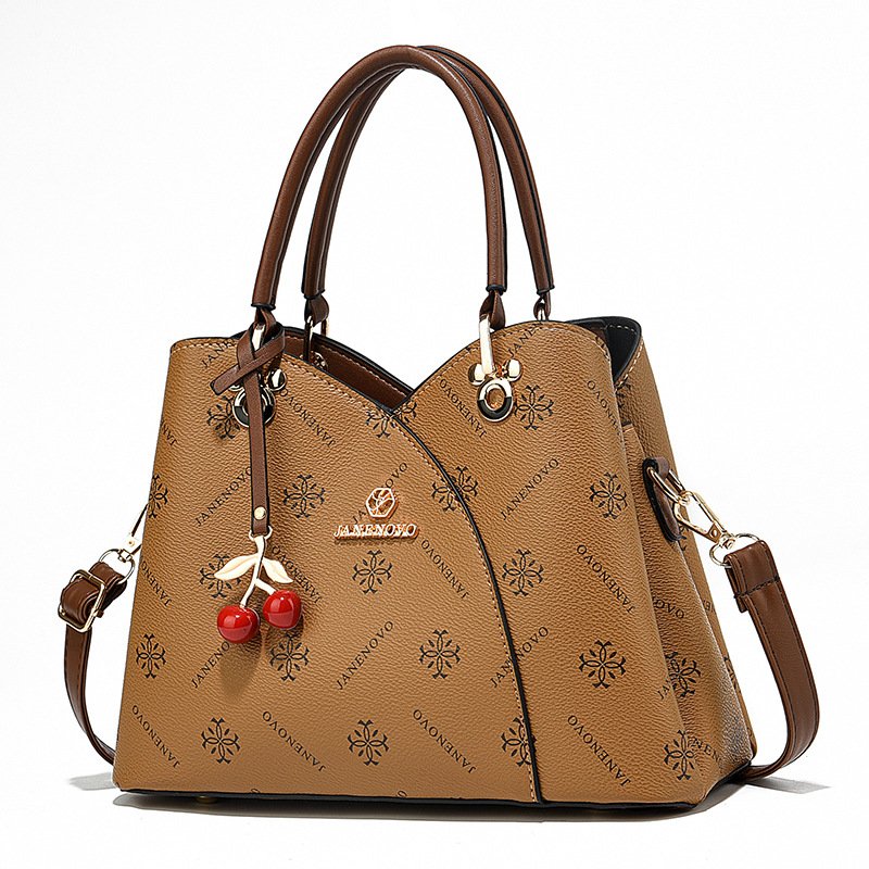 Monogram Printed Women's Handbag with Cherry Charm Prime 114 - Image 4