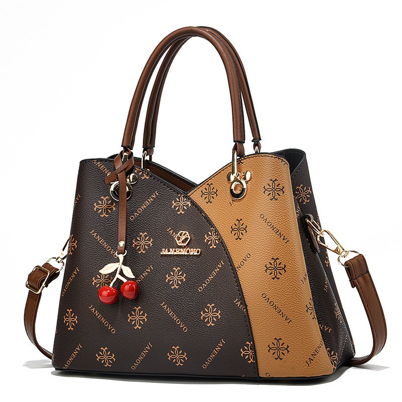 Monogram Printed Women's Handbag with Cherry Charm Prime 114 - Image 3