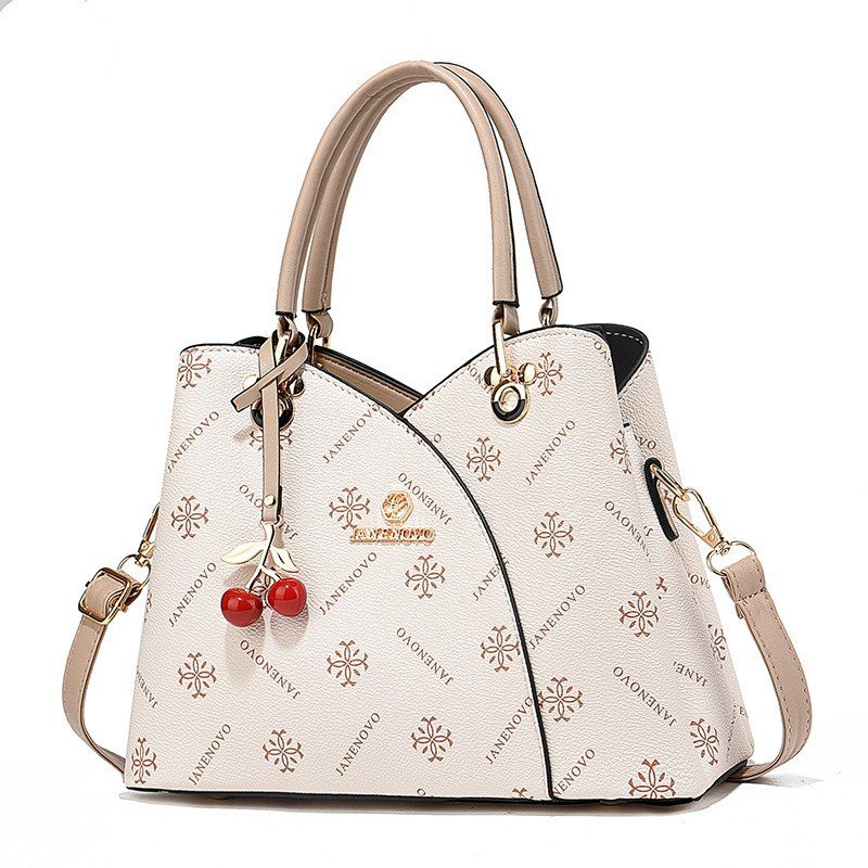 Monogram Printed Women's Handbag with Cherry Charm Prime 114 - Image 2