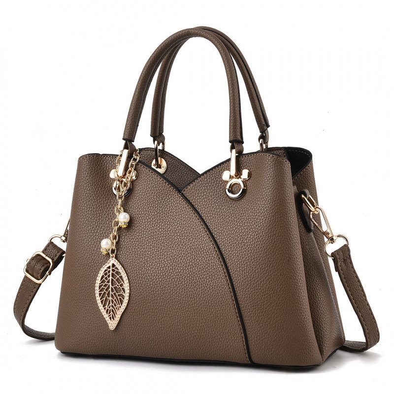 Premium Women’s Leaf Charm Handbag – Elegant Textured Leather Shoulder & Crossbody Bag Prime 129 - Image 3