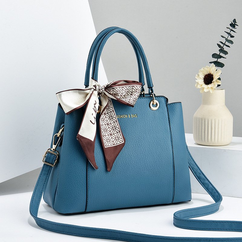 Women’s Ribbon-Accent Textured Leather Handbag – Top-Handle & Crossbody Tote Prime 144 - Image 4