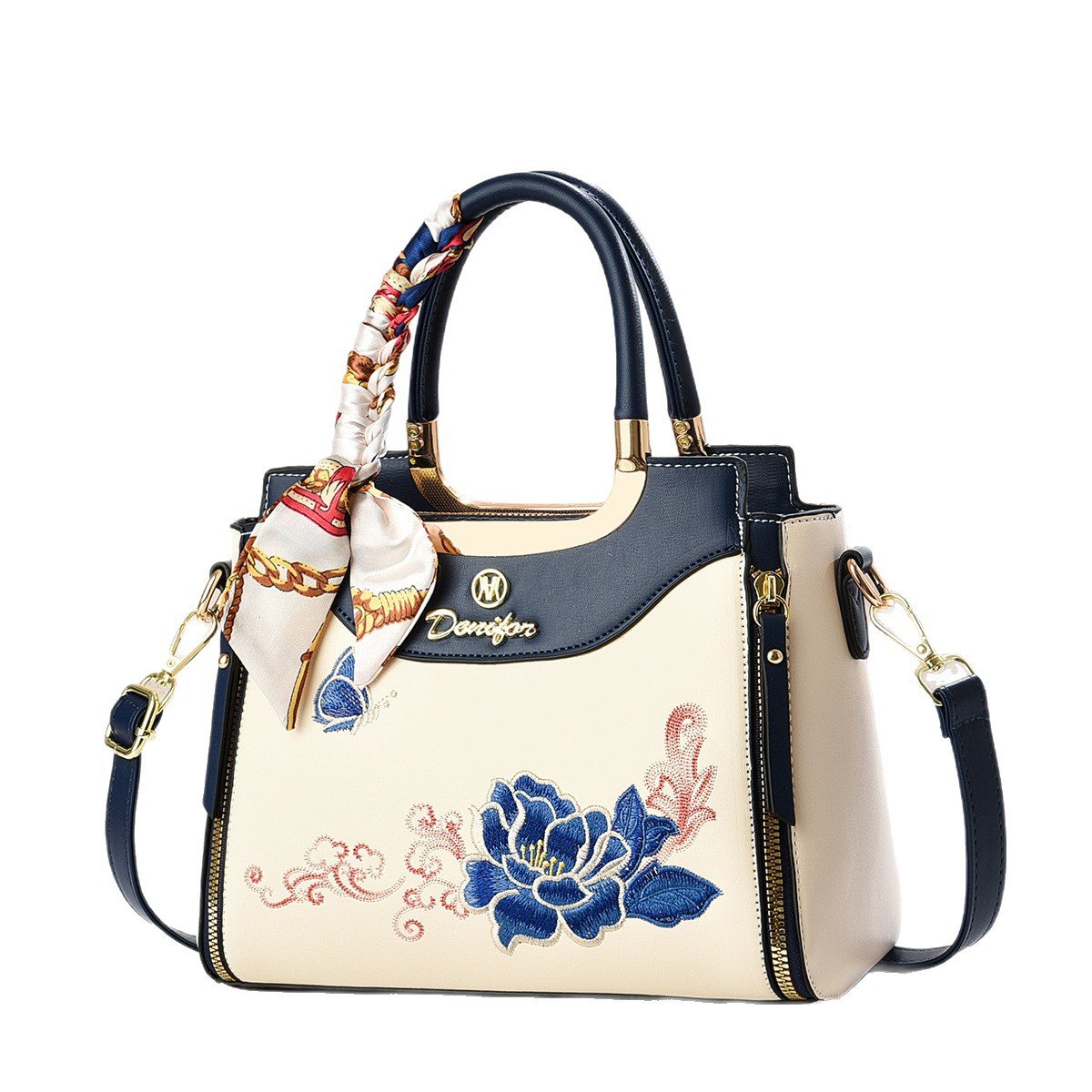 Women’s Embroidered Floral Top-Handle Tote & Crossbody Bag Prime 158 - Image 4